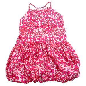 DKNY Shift Dress Girls XL Pink Floral Para Piscina Sin Mangas Boat Neck Side Zip